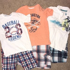 Boys 5/6 Bundle of Shirts with matching Shorts